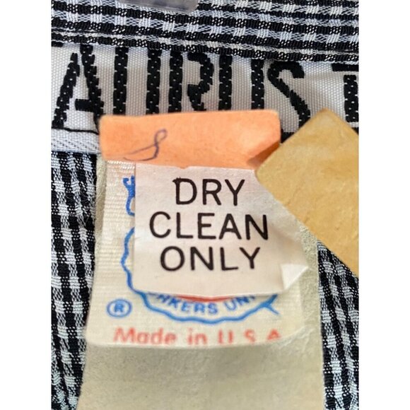 Taurus II Vintage 80’s Black & White Jumpsuit Pockets Elastic Waist Women Size 8 - Picture 4 of 10